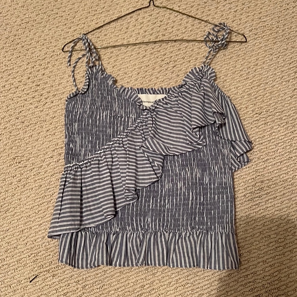 Blue and white top (size-small) (brand-the impeccable pig)